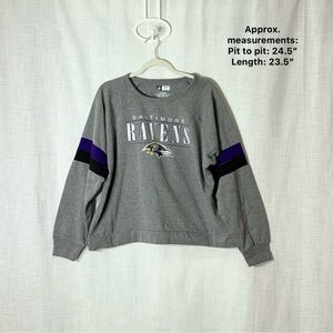 Baltimore Ravens Gray NFL Crewneck Sweatshirt Womens 2XL